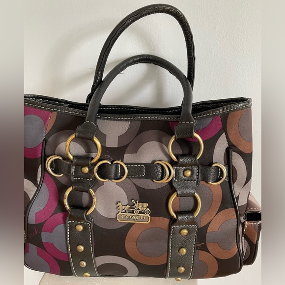 Gorgeous Purple Plum Sofia Madison Y2K coach Bag Signature Retro Vibe Polka Dot - Picture 3 of 12